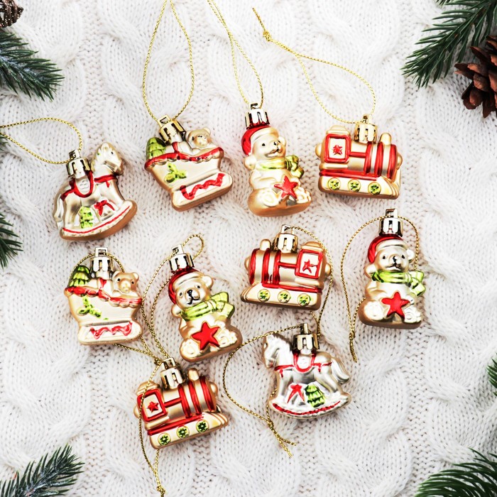 Ёлочные игрушки "Новогоднее ассорти в звезде" (набор 12 шт.)