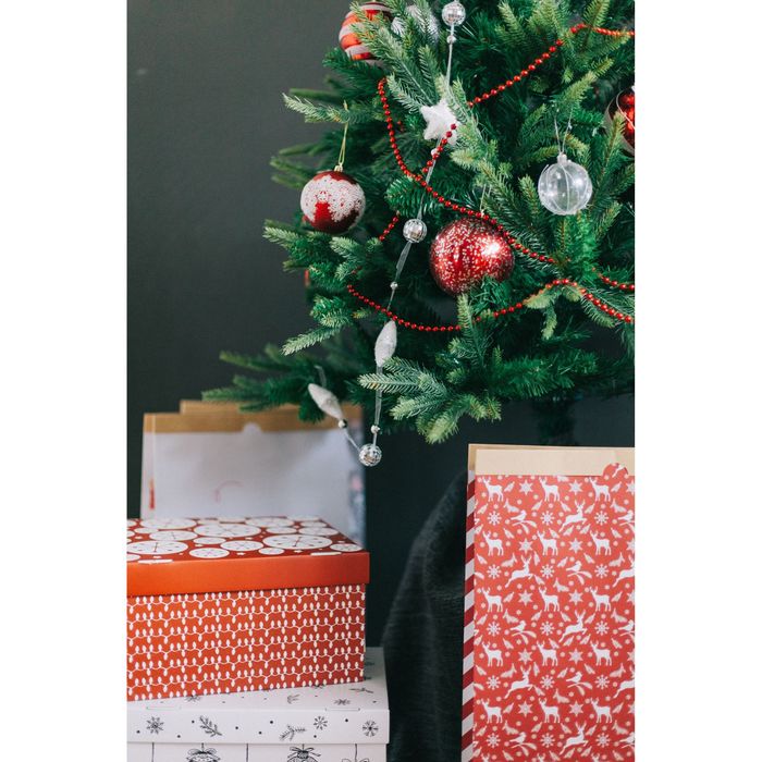 Новогодние шары "Блёстка" (набор 2 шт.), красные