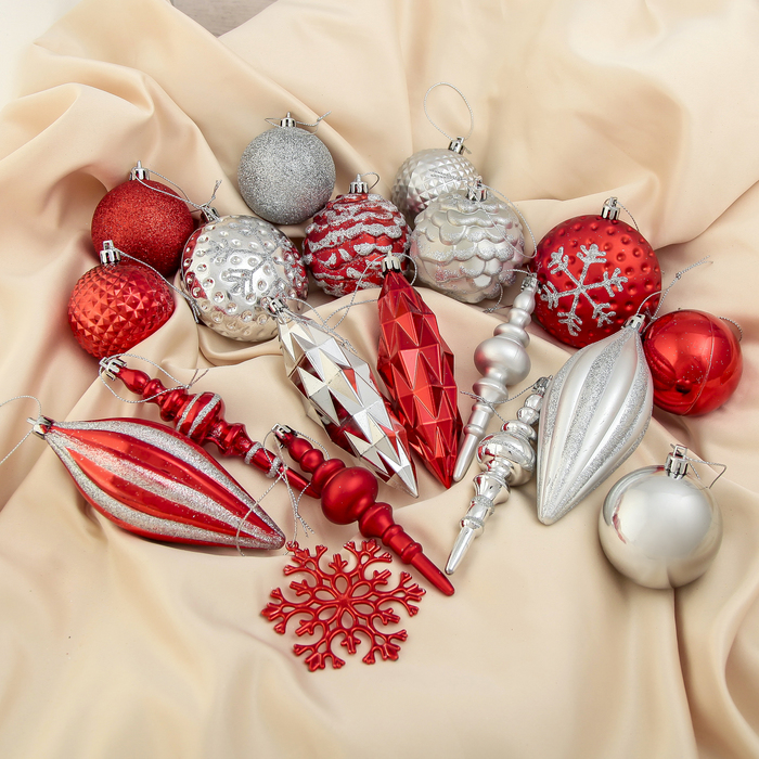 Ёлочные игрушки "Красно-белое ассорти" (набор 52 шт.)