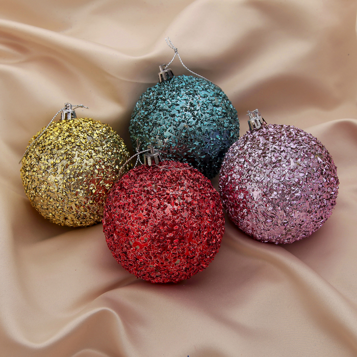 Новогодние шары "Арабески" (набор 4 шт.)