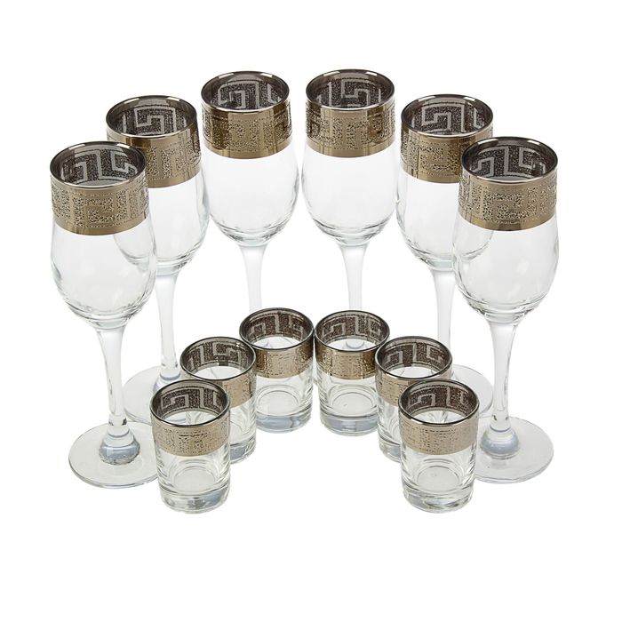 Мини-бар "Изящный" 12 предметов, под шампанское, кристалл 200/50 мл