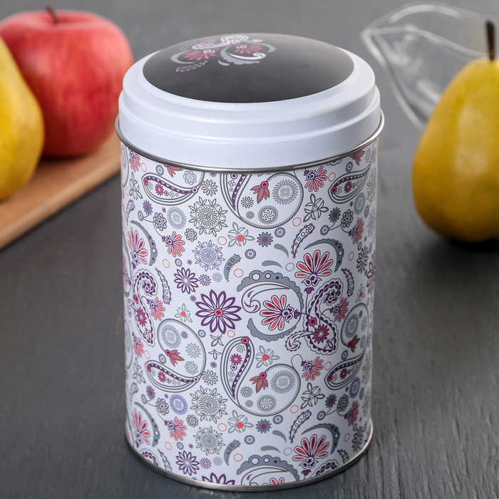 Банка для сыпучих продуктов, круглая, 1,1 л "Бута" d=10 см, цвет белый