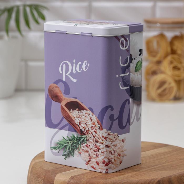 Банка для сыпучих продуктов 2,7 л, прямоугольная, МИКС