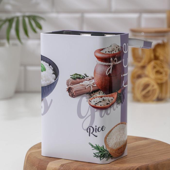 Банка для сыпучих продуктов 2,7 л, прямоугольная, МИКС