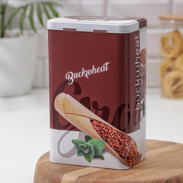 Банка для сыпучих продуктов 2,7 л, прямоугольная, МИКС