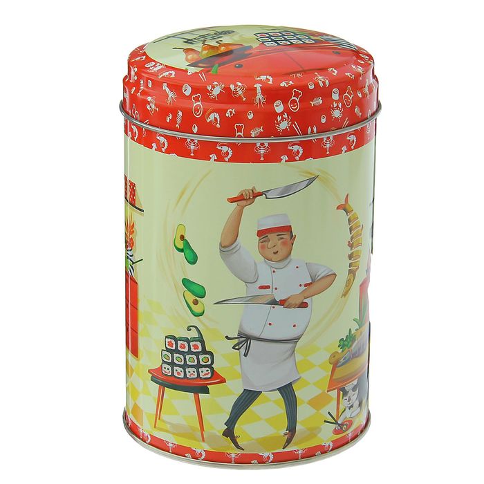 Банка для сыпучих продуктов круглая, 1,1 л "Новые повара" d=10 см, цвет МИКС