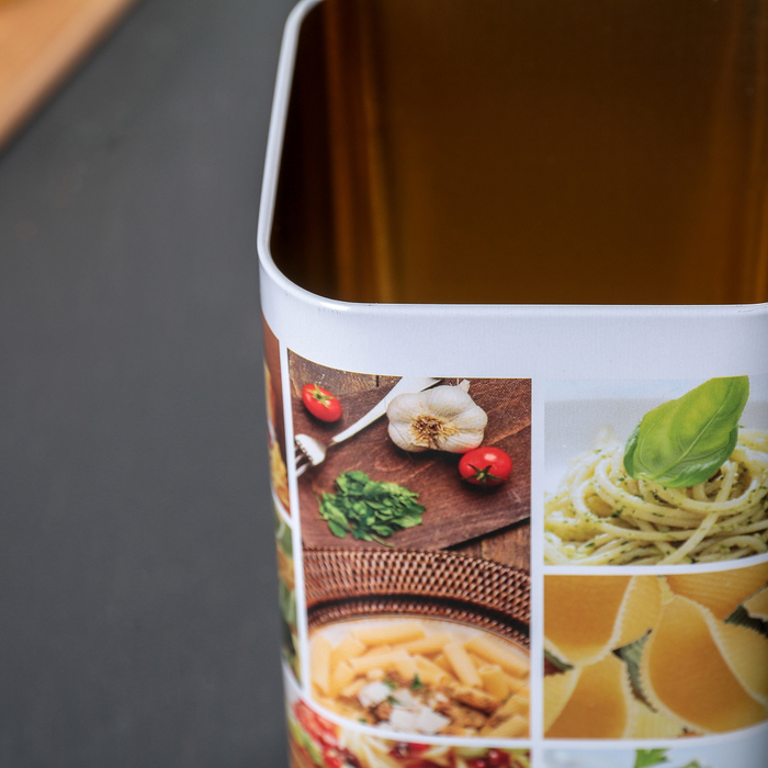 Банка для сыпучих продуктов прямоугольная, 1,4 л "Новая паста" 9х9 см, цвет МИКС