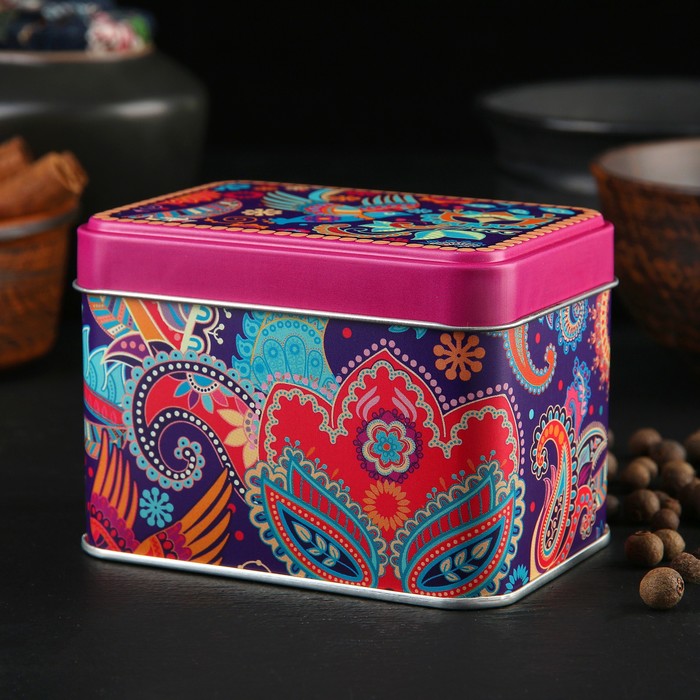 Банка для сыпучих продуктов прямоугольная, 400 мл "Турецкие огурцы" 10 х7 см