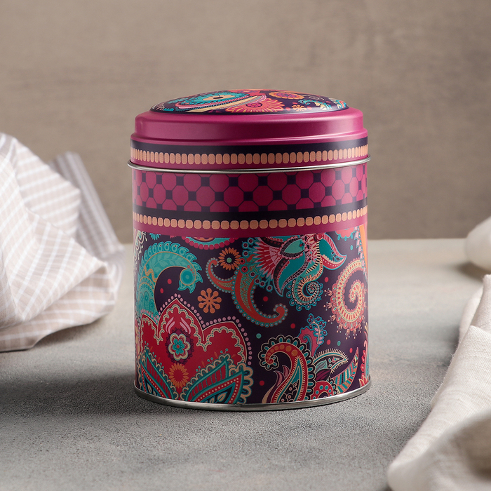 Банка для сыпучих продуктов круглая, d=10 см "Турецкие огурцы" 800 мл