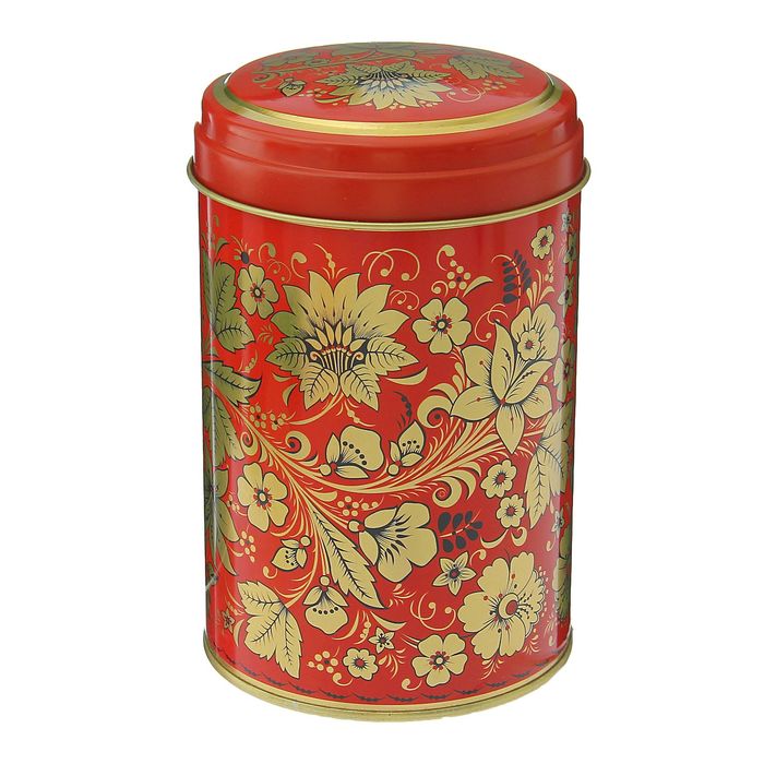 Банка для сыпучих продуктов 1,1 л "Хохлома. Цветы", круглая