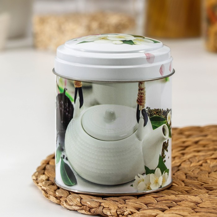 Банка для сыпучих продуктов 800 мл "Чайная церемония", круглая, МИКС