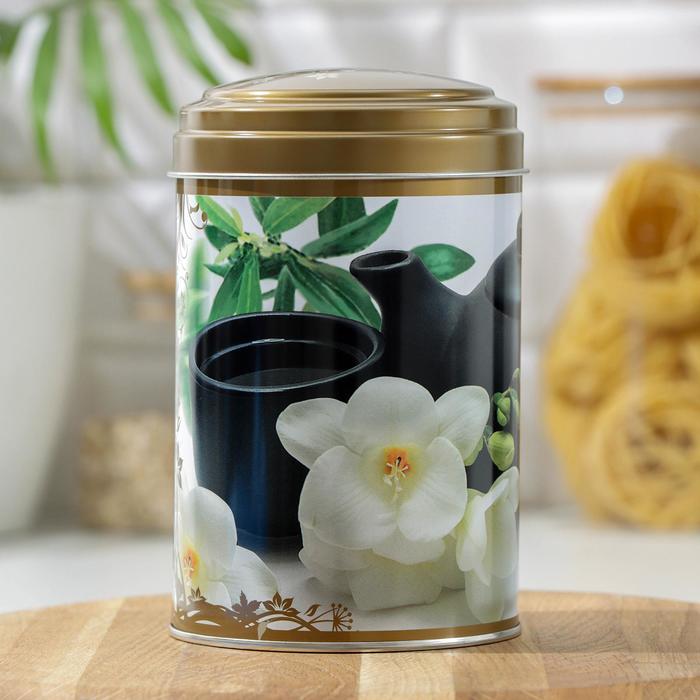 Банка для сыпучих продуктов 1,1 л "Чайная церемония", круглая