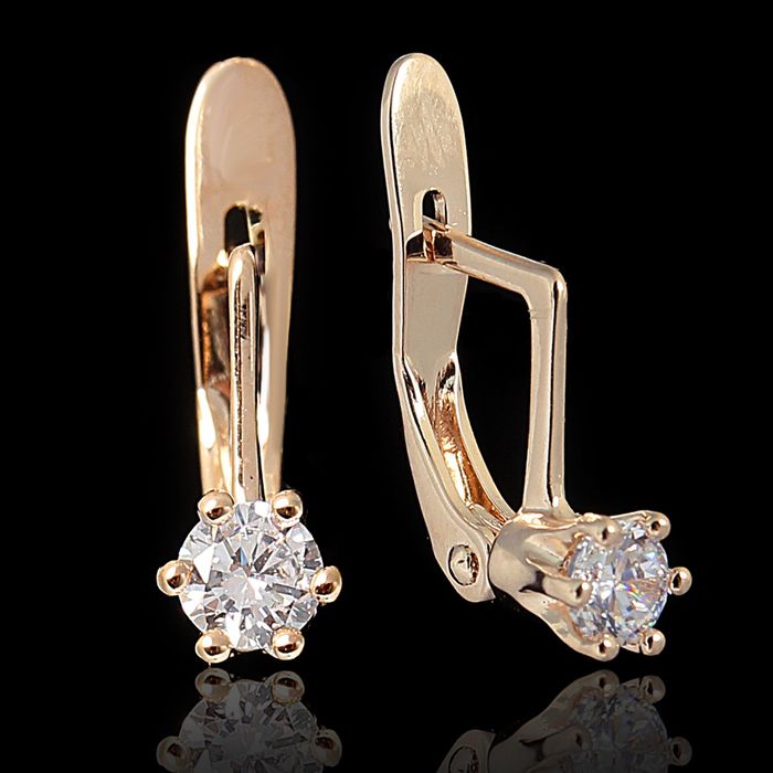 Серьги "Шолемо", цвет белый в золоте