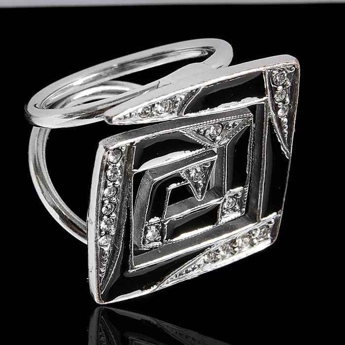 Зажим для шарфа "Ясон", цвет чёрный в чернёном серебре