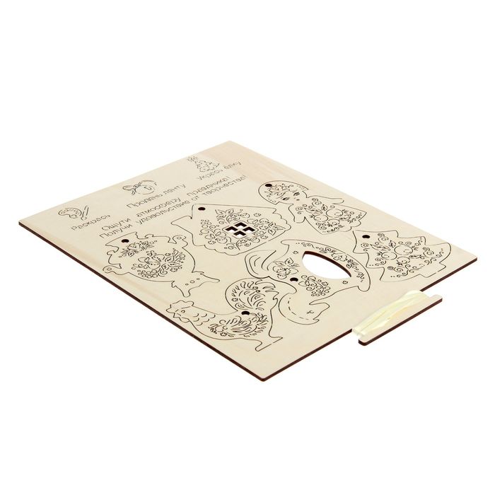 Заготовка для декора 6-в-1, ёлочные украшения "Хохлома"