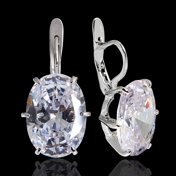 Серьги "Леаль", цвет белый в серебре