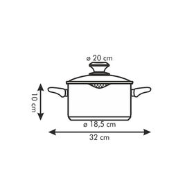 

Кастрюля Tescoma Presto с носиком и крышкой, d=20 см, 2,5 л