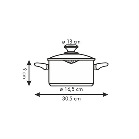 

Кастрюля Tescoma Presto с носиком и крышкой, d=18 см, 2 л