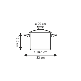 

Кастрюля Tescoma Presto с крышкой, d=20 см, 4 л
