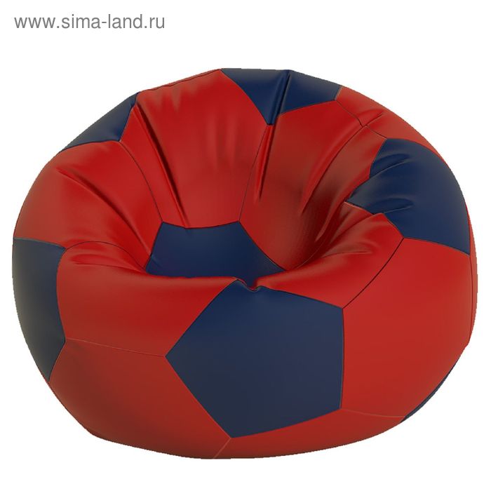 фото Кресло-мешок мяч средний, ткань нейлон, цвет красный, темно синий позитив