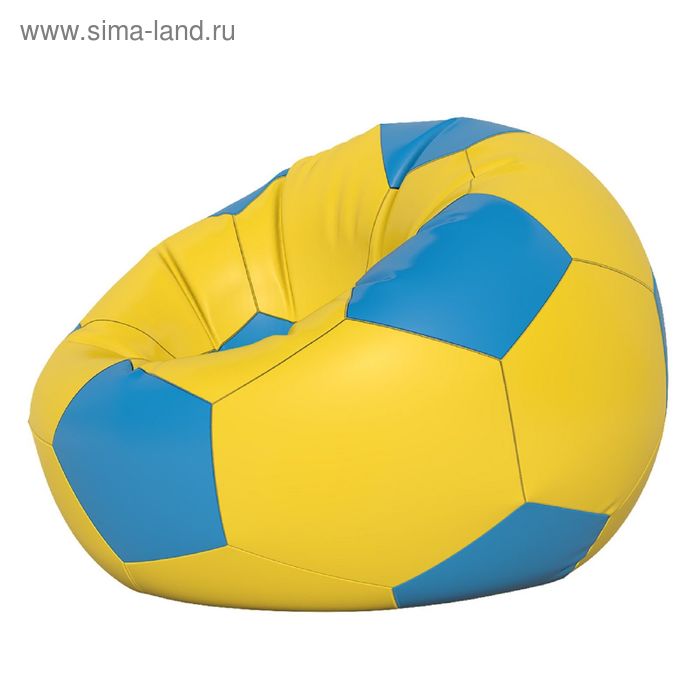 фото Кресло-мешок мяч малый, ткань нейлон, цвет желтый, голубой позитив
