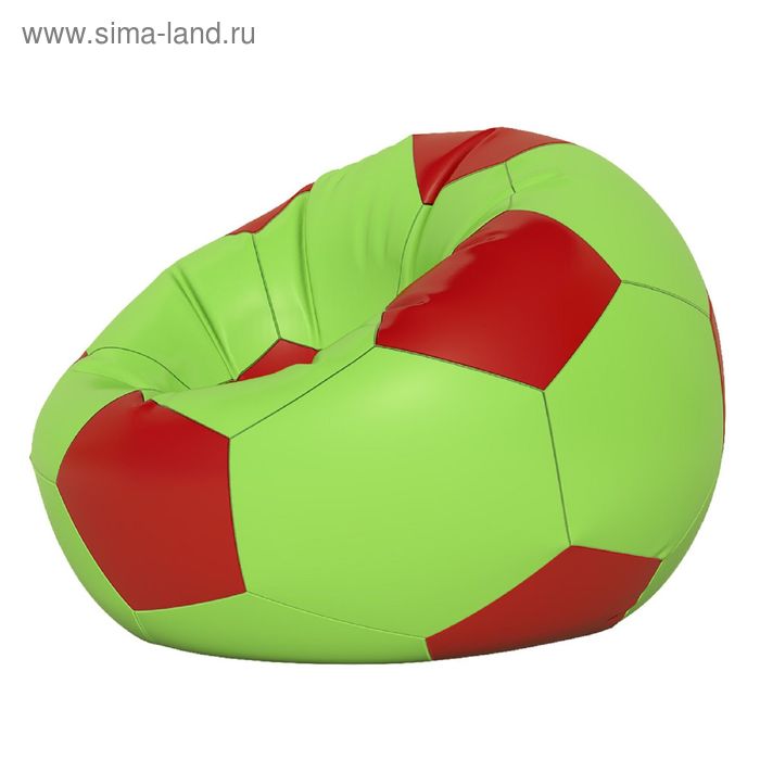 фото Кресло-мешок мяч малый, ткань нейлон, цвет салатовый, красный позитив
