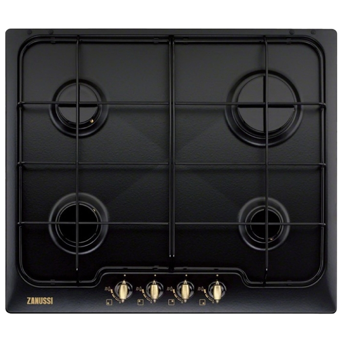 Варочная поверхность Zanussi ZGG65414CA, газовая, 4 конфорки, черный