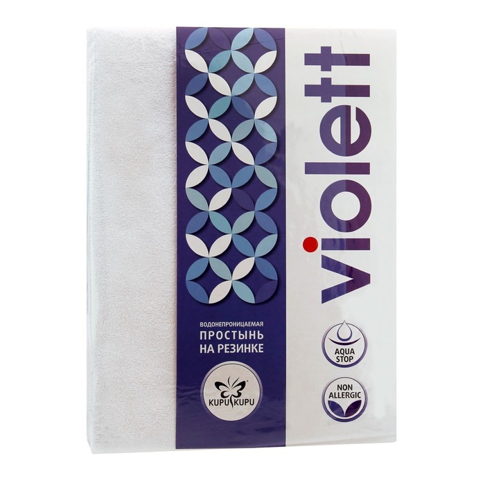 Простыня VIOLETT AQUA натяжная, размер 90х200х30 см, водостойкая, 145 г/м2