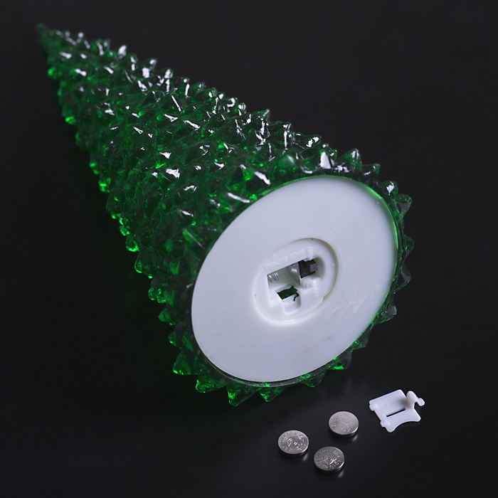 Игрушка световая "Ёлочка" (батарейки в комплекте) 27 см, 1 LED, RGB, ЗЕЛЁНАЯ