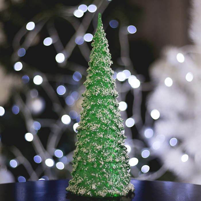 Игрушка световая "Снежная ёлочка" (батарейки в комплекте) 27 см, 1 LED, RGB. ЗЕЛЁНАЯ