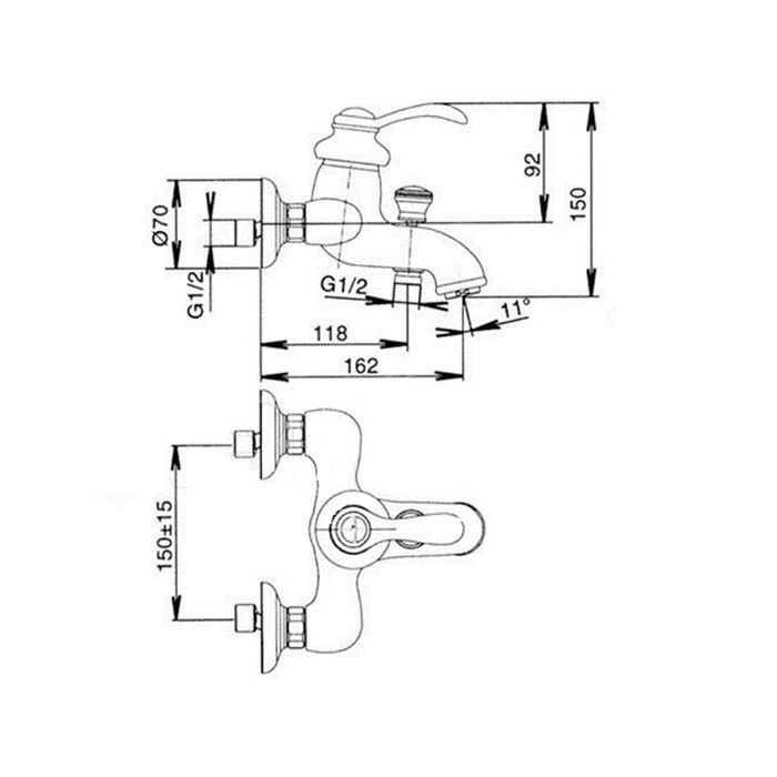 Смеситель для ванны Jacob Delafon Fairfax E71090-CP