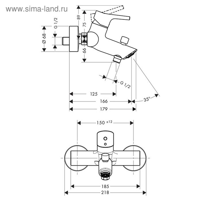

Смеситель для ванны Hansgrohe Тalis S New 72400000 144855