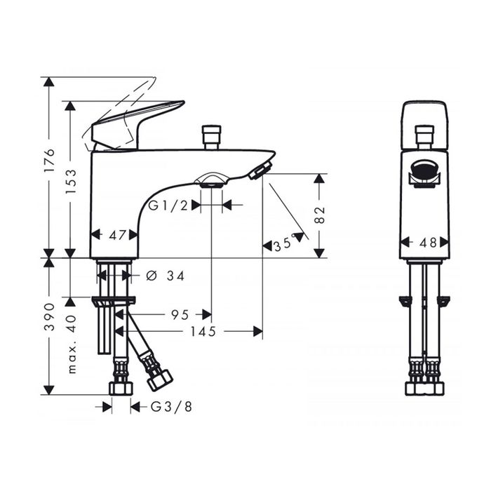 Смеситель Hansgrohe Logis на борт ванны на 1 отверстие