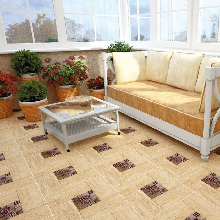 Керамогранит глазурованный Bellariva C-BL4R112D, коричневый, 427×427×80 мм