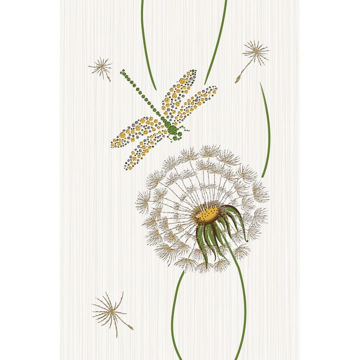 Вставка керамическая Light C-LH2K301, одуванчик со стрекозой, 20×30×0,9 мм