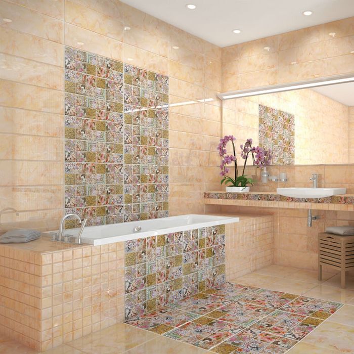 Облицовочная плитка рельефная Lati C-LAS012D, бежевая, 200х60 мм (1,08 м.кв)