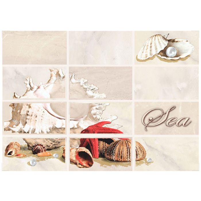 Вставка керамическая Latte LT2M305 Sea 1, светло-бежевая, 250х350 мм