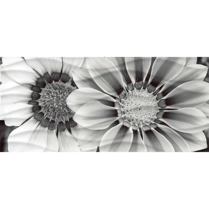 Вставка керамическая Wave WA2G443D Цветы, чёрно-белая, 440х200 мм