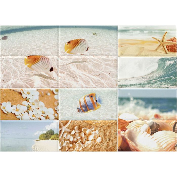 Вставка керамическая Ocean OC2M041DT Sea 1, голубая, 250х350 мм