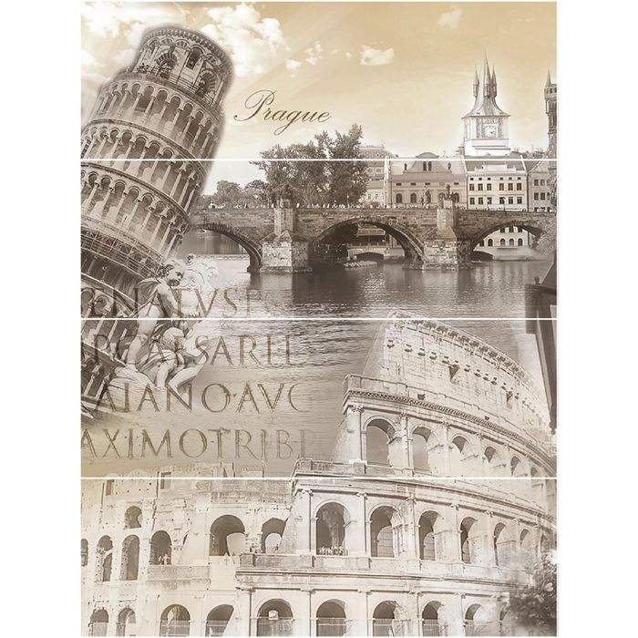 Панно Nature C-NT2H011D Вояж 1 (набор 4 шт.), бежевое, 600х800 мм