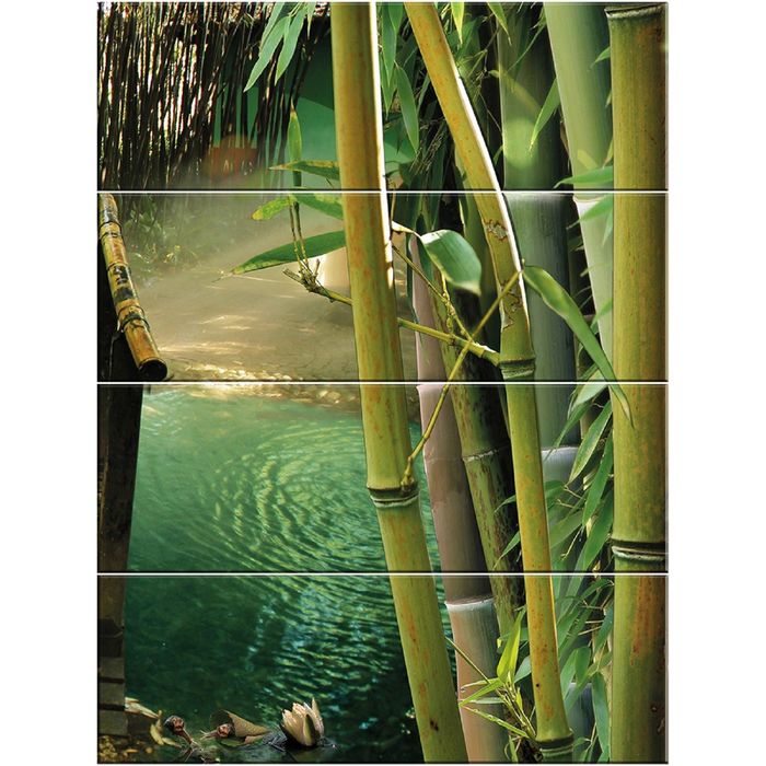 Панно Nature C-NT2H023D Дао 3 (набор 4 шт.), зелёное, 600х800 мм
