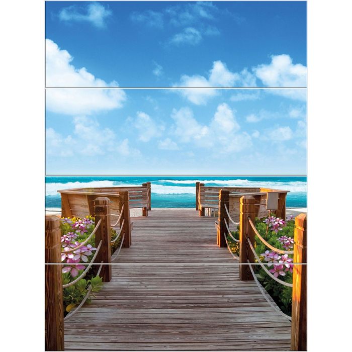 Панно Nature C-NT2H332D Коста 2 (набор 4 шт.), сине-зелёное, 600х800 мм