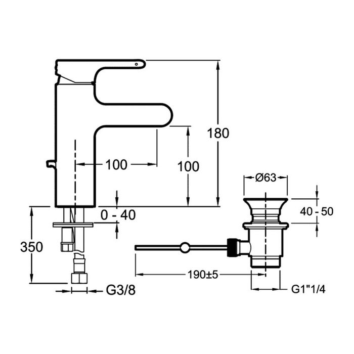 Смеситель для раковины Jacob Delafon Singulier E10860-CP