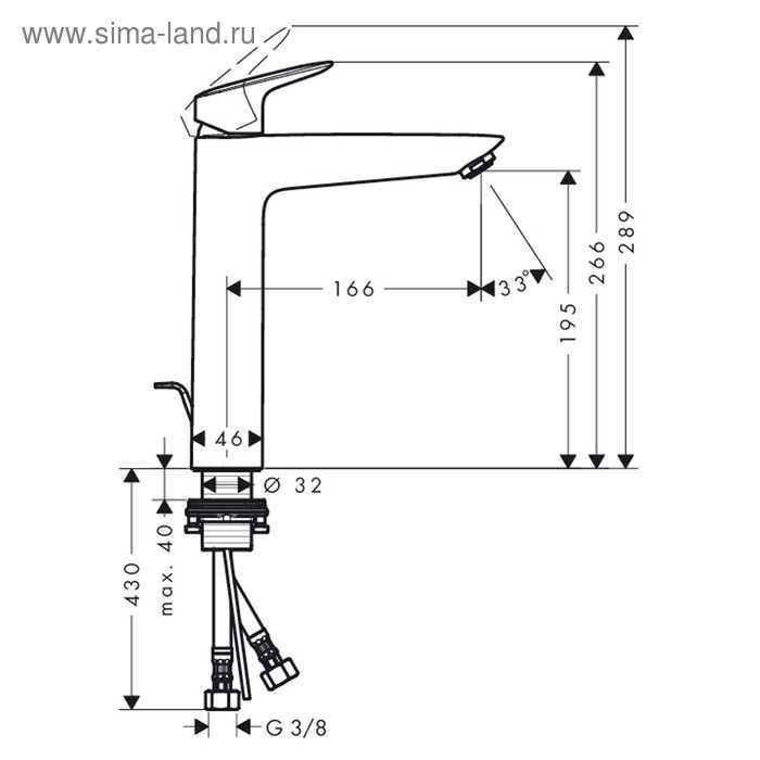 фото Смеситель для раковины hansgrohe logis 71090000, 190 мм