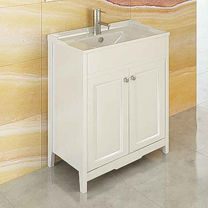 Тумба-комплект Comforty "Тбилиси-70", с раковиной, цвет белый