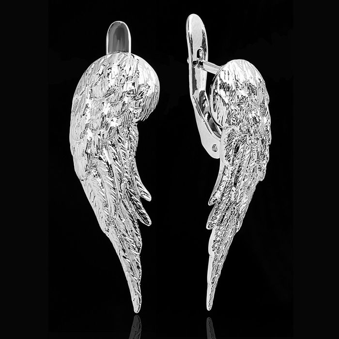 Серьги "Энжи", цвет черненое серебро