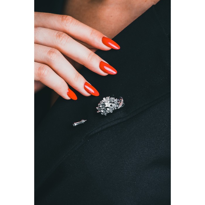 Брошь "Гортензия", цвет черненое серебро