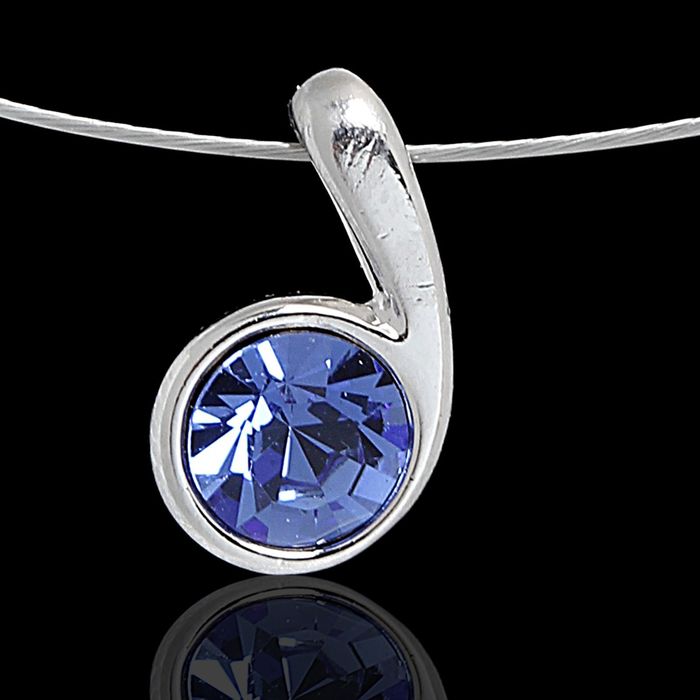 Кулон "Муссон", цвет голубой в серебре, 45 см