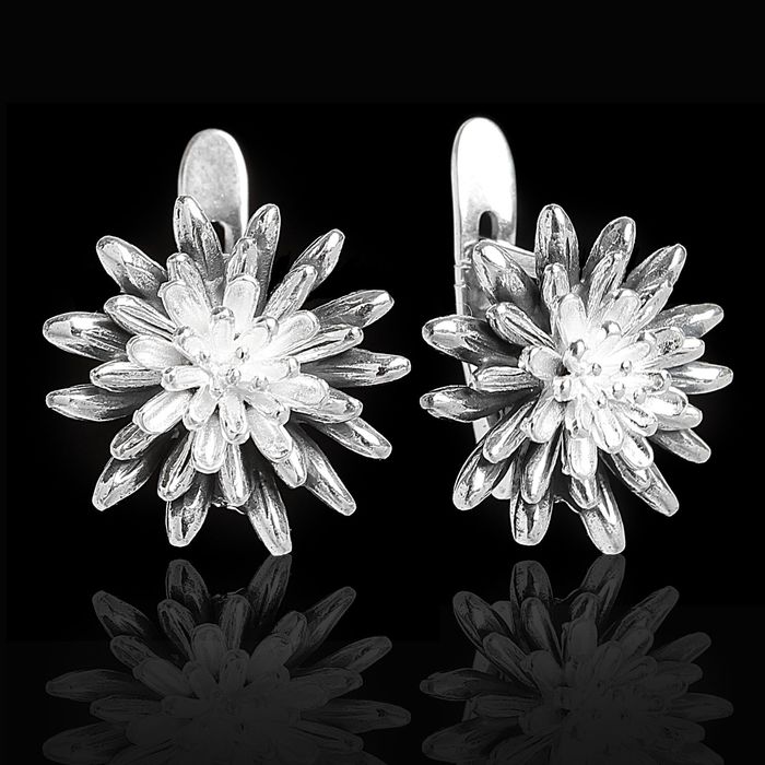 Серьги "Фраста", цвет серебро