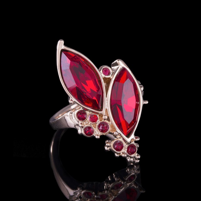 Кольцо "Патта", размер 17, цвет алый в золоте